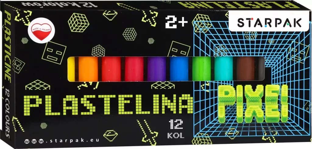 PLASTELINA 12KOL GAME PIXEL STK PUD 1/40 - tantis.pl