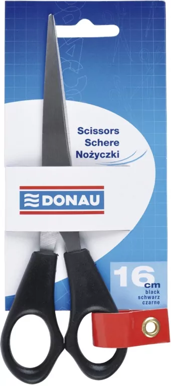 Nożyczki biurowe DONAU klasyczne czarne 16cm - tantis.pl