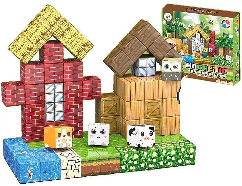 Klocki magnetyczne domek w lesie 86el - tantis.pl