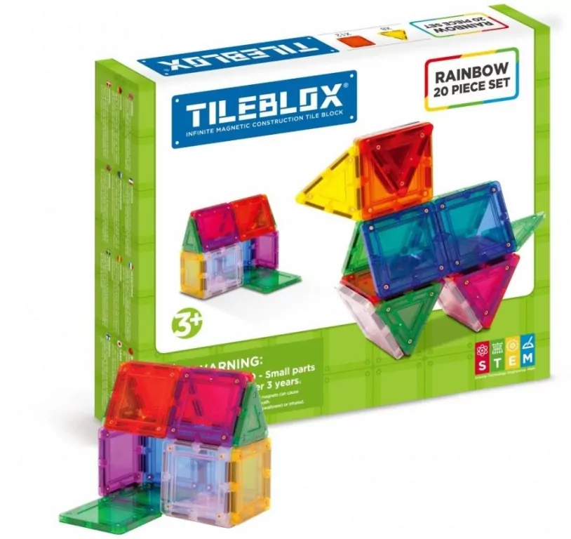 Tileblox zestaw tęczowy, 20 elementów - tantis.pl