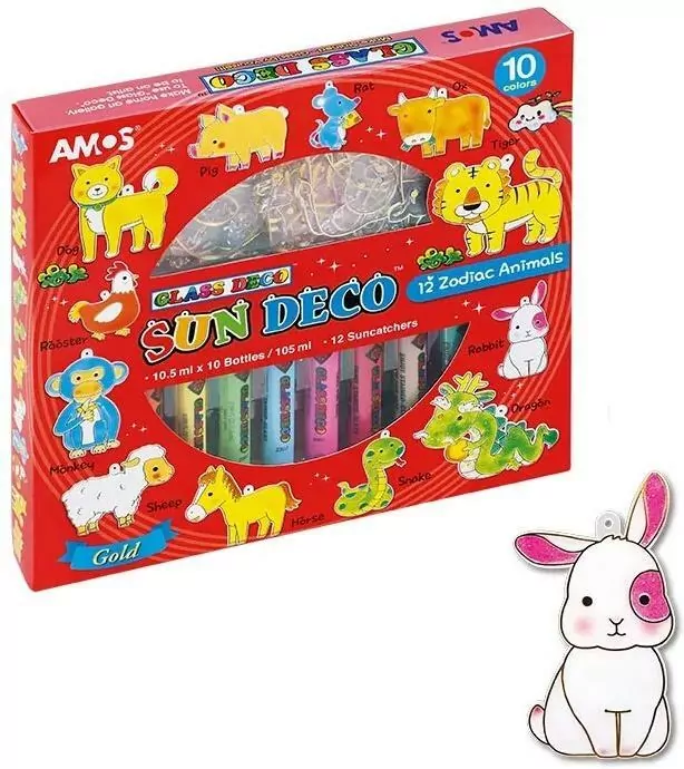 Farby witrażowe 10 kolorów zwierzęta - tantis.pl