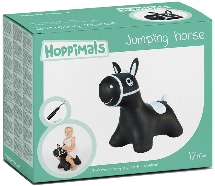 Hoppimals Skoczek konik czarny karton - tantis.pl