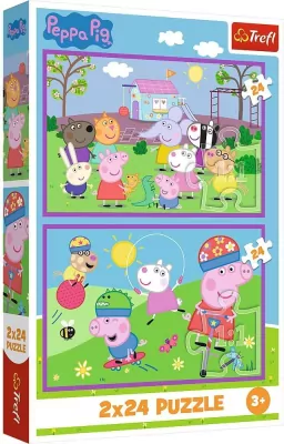 Puzzle 2x24 Peppa na placu zabaw TREFL