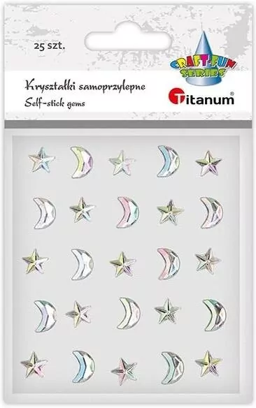 Kryształki samoprzylepne gwiazdki 10x10mm 15szt - tantis.pl