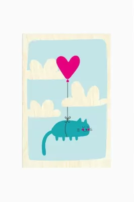 Drewniana kartka Walentynkowa - Love is in the air