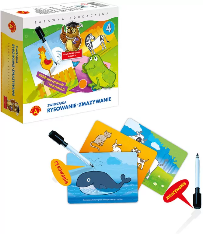 Rysowanie-zmazywanie. Zwierzątka - tantis.pl