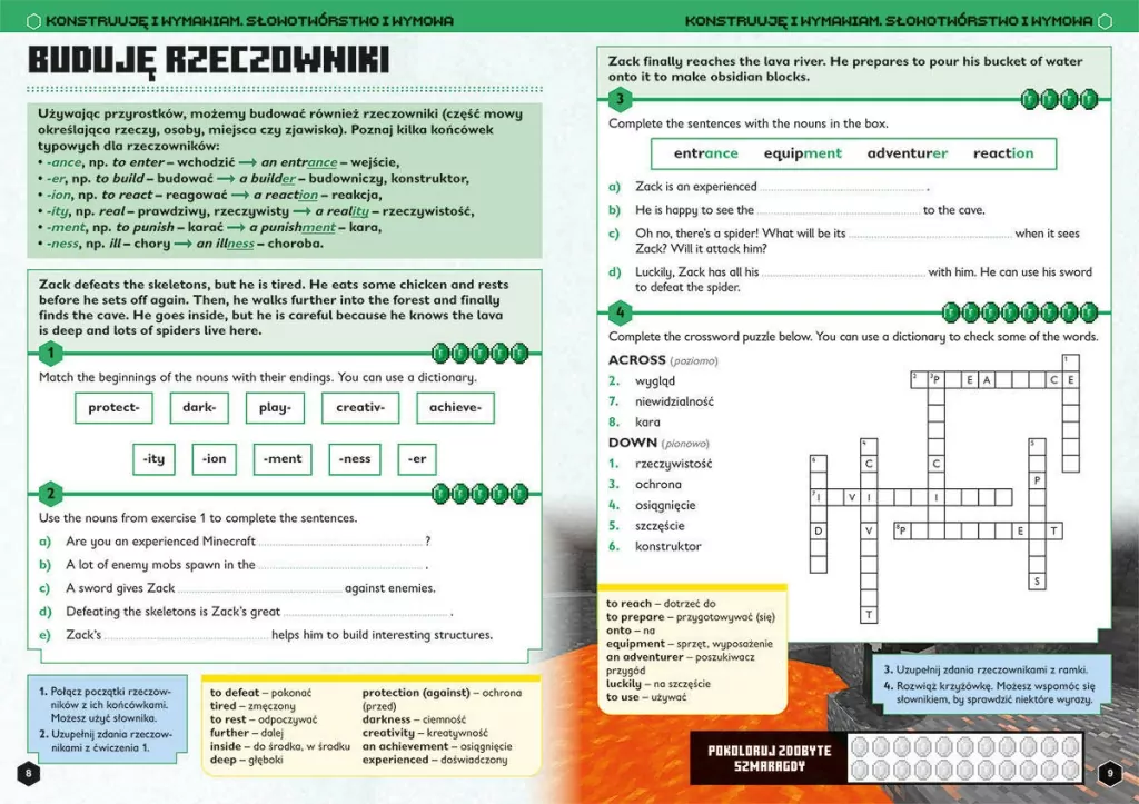 Język angielski. Minecraft. Megazadania 11+ - tantis.pl