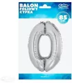 Balon foliowy cyfra 0 Beauty&Charm srebrna 92cm - tantis.pl