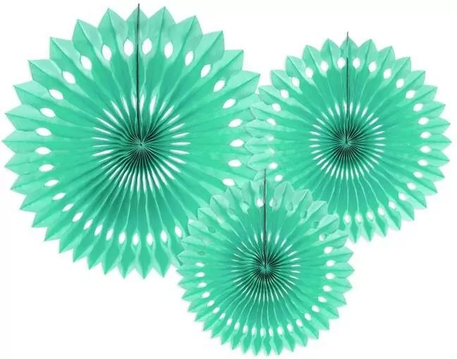 Rozety dekoracyjne miętowe 20-30cm - tantis.pl