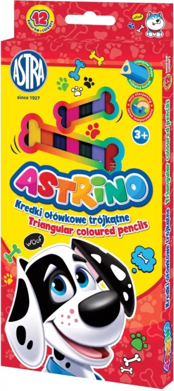 Kredki ołówkowe trójkątne 12 kolorów Astrino ASTRA - tantis.pl