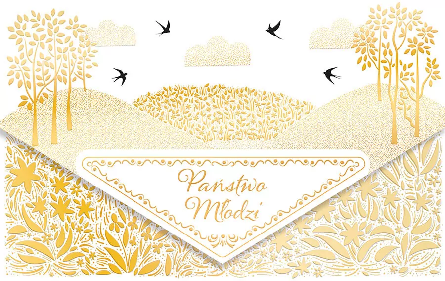 Karnet koperta A5 Ślub Złota łąka - tantis.pl