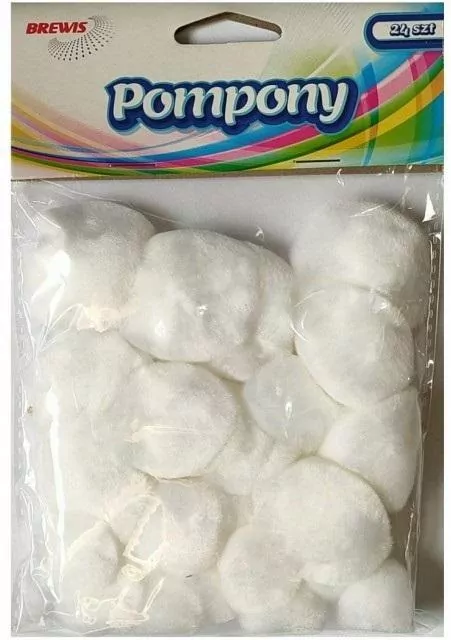 Pompony puszyste. Białe - tantis.pl