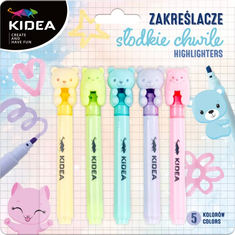 Zakreślacze słodkie chwile KIDEA - tantis.pl