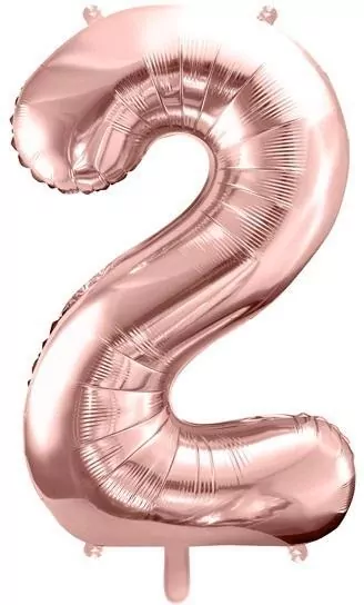 Balon foliowy 2. Różowe złoto 86cm - tantis.pl