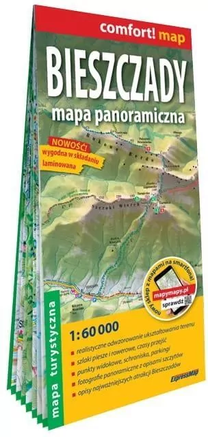 Comfort! map Bieszczady. Mapa panoramiczna - tantis.pl