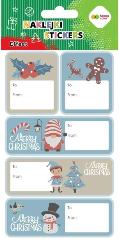 Naklejki Xmas blue tag 10x20cm HAPPY COLOR - tantis.pl