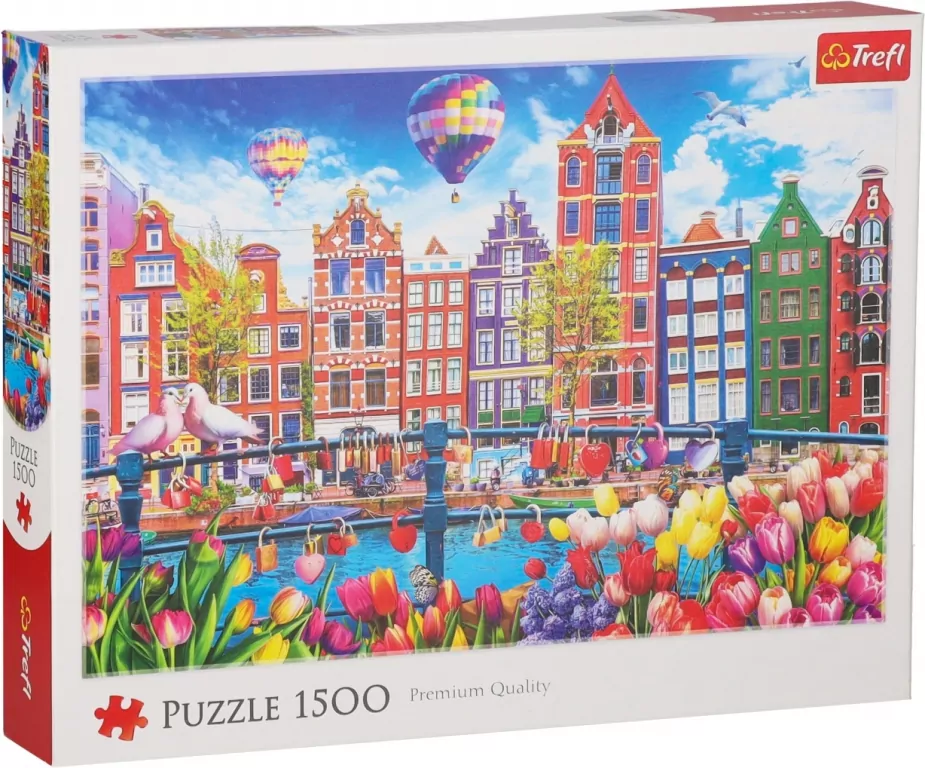 Puzzle 1500 Kolorowy Amsterdam TREFL - tantis.pl