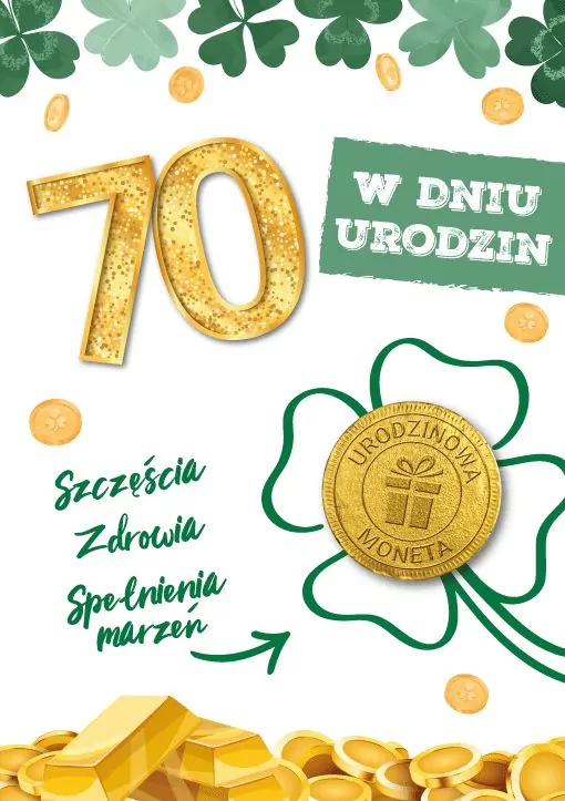 Karnet urodziny 70 - tantis.pl
