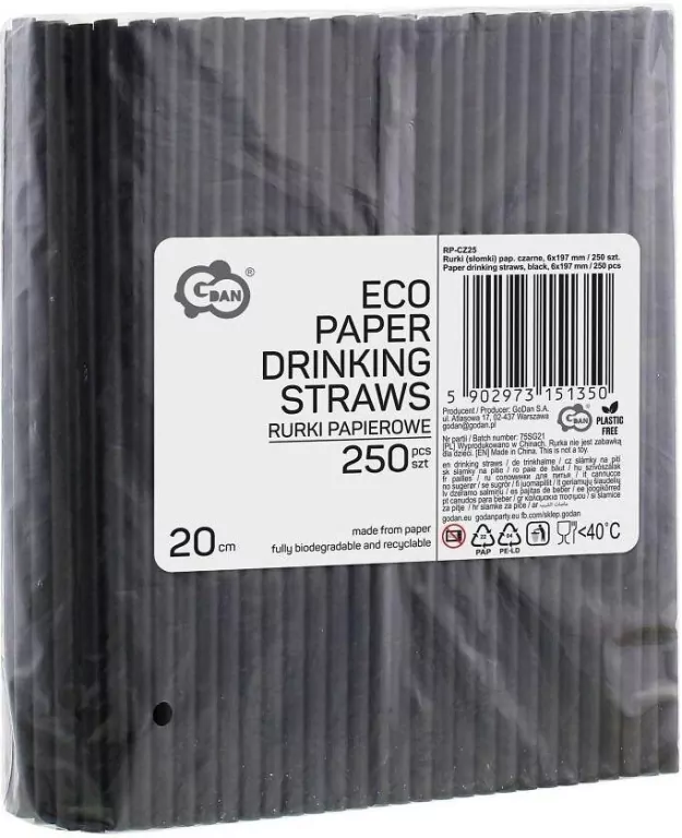 Rurki papierowe czarne 6x197mm - tantis.pl