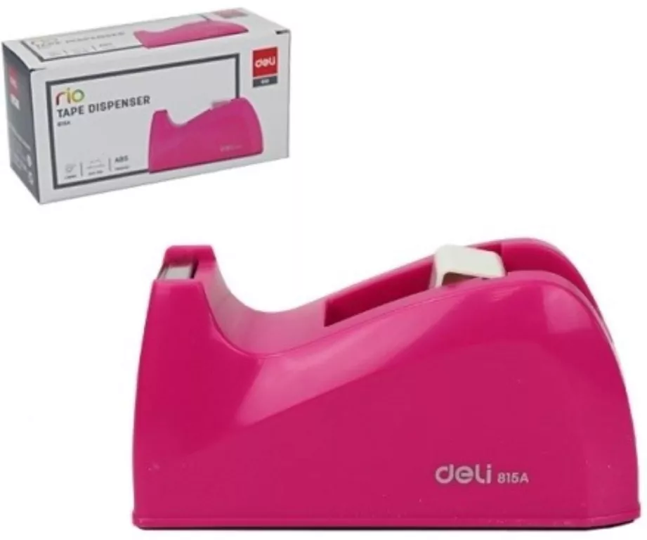 Podajnik do taśmy klejącej Rio różowy DELI - tantis.pl