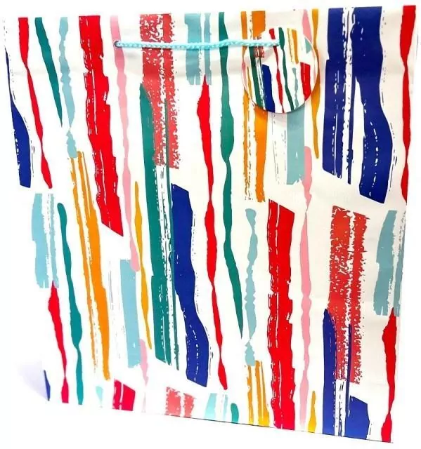 Torebka ozdobna matowa 35x37x12cm Paski - tantis.pl