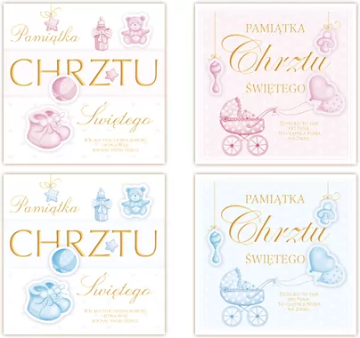 Karnet z okazji Chrztu Świętego, z kopertą