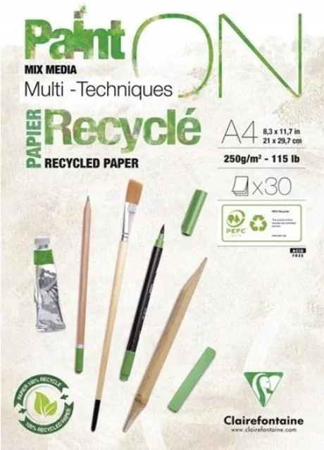 Blok A4 papier z recyklingu 250g 30ark - tantis.pl