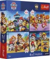 Puzzle 4w1 Psi Patrol - Psia straż + plakat TREFL - tantis.pl