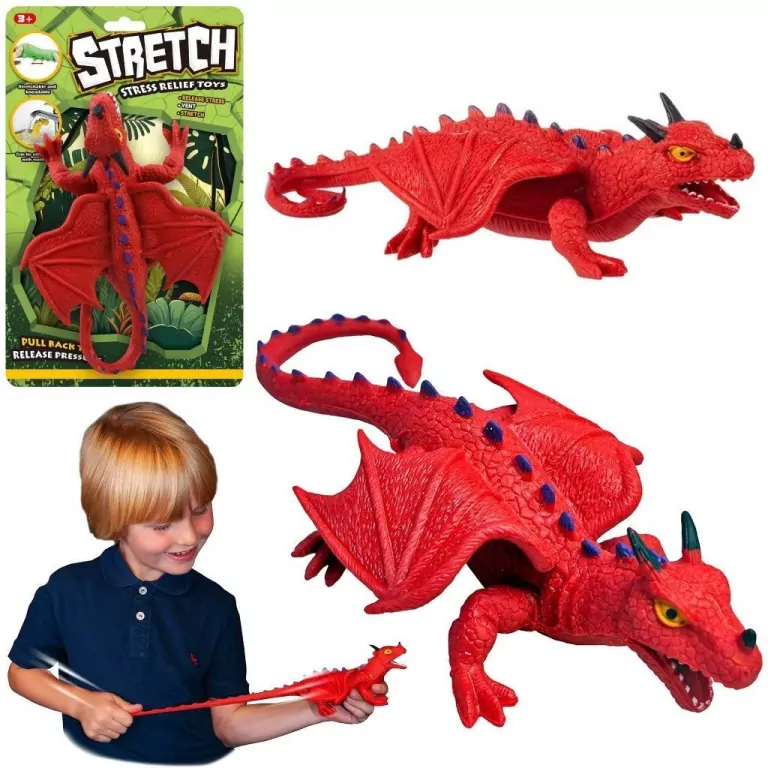 Dinozaur smok czerwony do rozciągania - tantis.pl