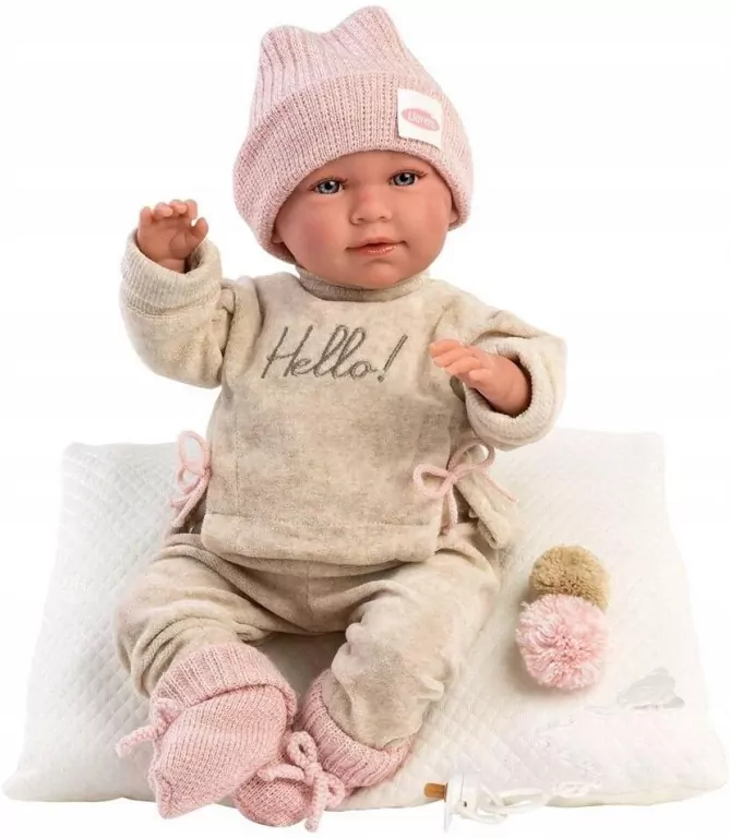 Llorens. Lalka bobas płacząca, Mimi z poduszką 42cm - tantis.pl