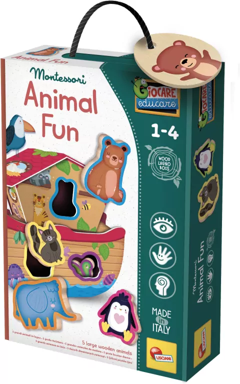 Montessori baby wood animal fun - tantis.pl