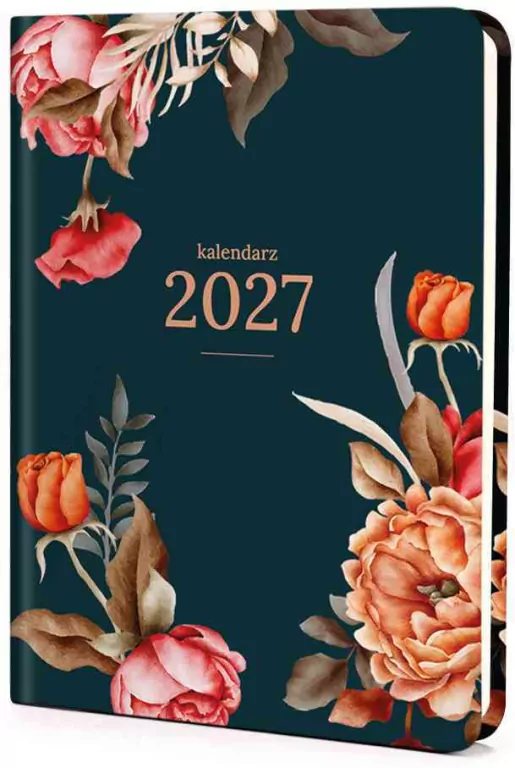 Kalendarz 2027 A6 Photo Mat Tygodni. Ciemny kwiaty - tantis.pl