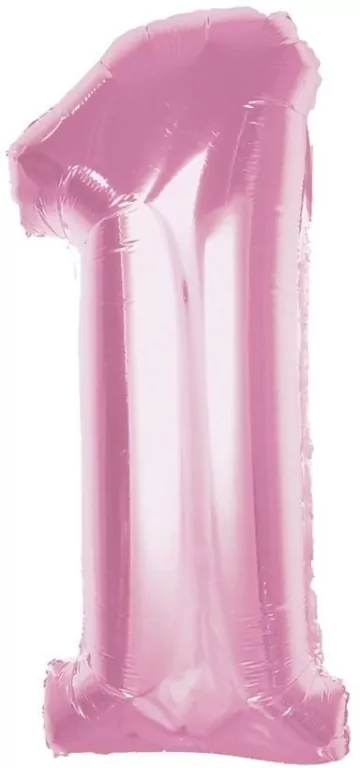 Balon foliowy cyfra 1 jasnoróżowa Smart 92cm - tantis.pl