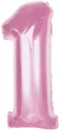 Balon foliowy cyfra 1 jasnoróżowa Smart 92cm - tantis.pl