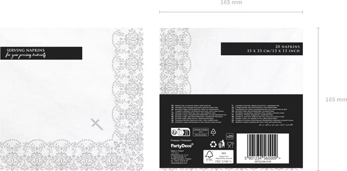 Serwetki 33x33cm. Komunijne z ornamentem - tantis.pl