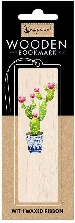 Zakładka drewniana. Kaktus - tantis.pl