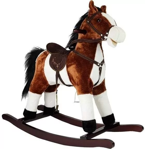 Koń na biegunach brązowy 74cm - tantis.pl