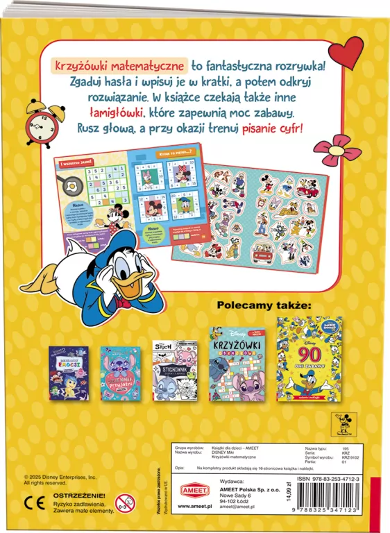 Krzyżówki matematyczne Disney Miki - tantis.pl