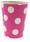 Kubeczki papierowe Magenta groszki 270ml 6szt - tantis.pl
