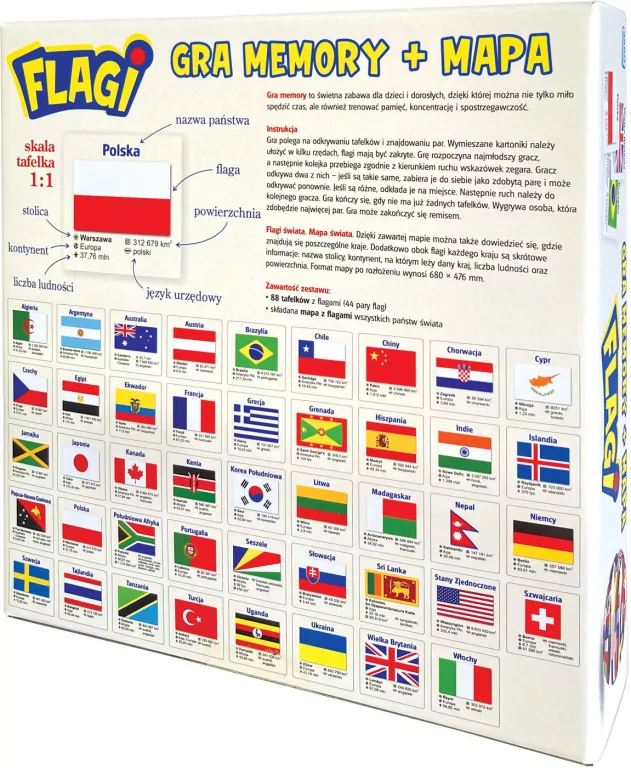 Flagi. Gra memory + mapa - tantis.pl