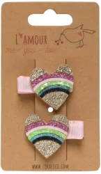 Zestaw klipsów z serduszkami