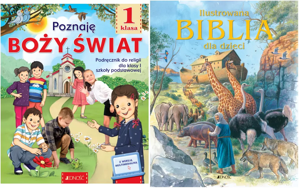 Pakiet: Poznaję Boży świat. Klasa 1. Podręcznik do religii dla klasy 1 szkoły podstawowej/ Ilustrowana Biblia dla dzieci - tantis.pl