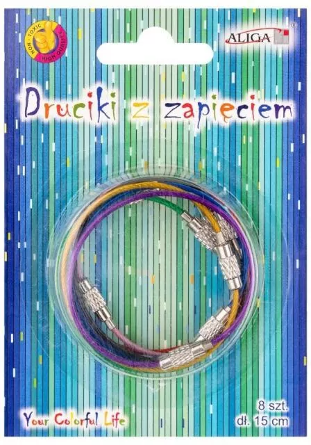 Druciki kolorowe z zapięciem 15cm 8szt - tantis.pl