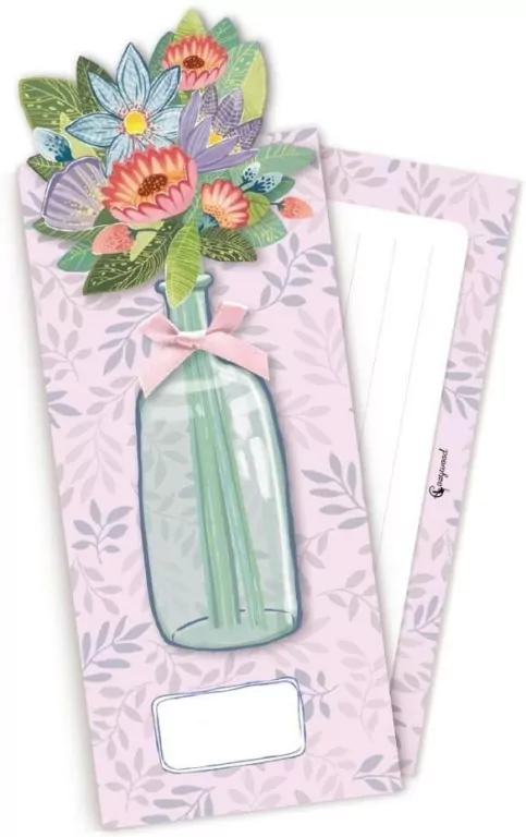 Koperta upominkowa POP UP Kwiaty fiolet - tantis.pl