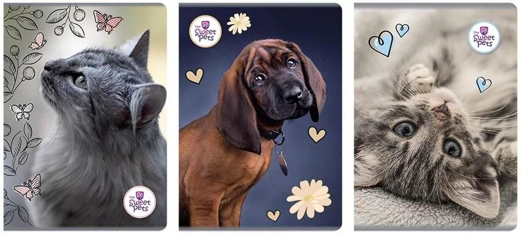 Zeszyt The Sweet Pets. A4/60K kratka. 5 sztuk - tantis.pl
