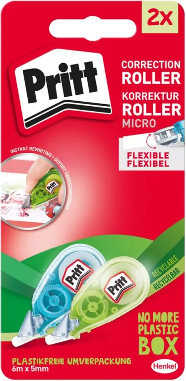 Korektor w taśmie PRITT micro roller 5mmx6m blister 2szt.mix - tantis.pl