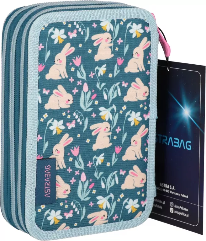 Piórnik potrójny z wyposaż. Jumbo Candy BunnyASTRA - tantis.pl