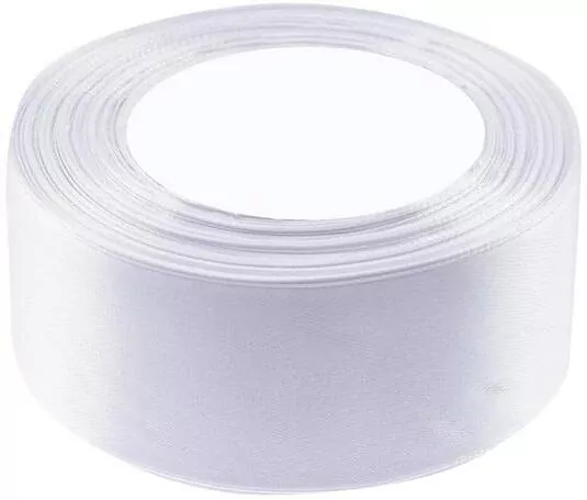 Wstążka satynowa 50mmx32m. Biała - tantis.pl
