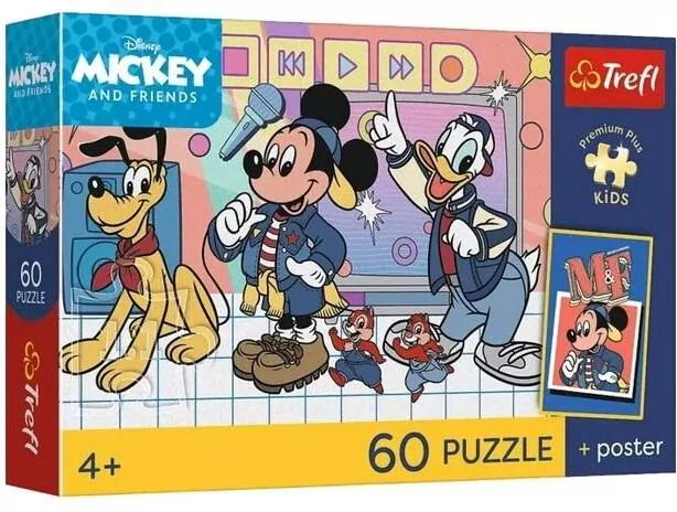 Puzzle 60 Disney Mysia ekipa + plakat TREFL - tantis.pl
