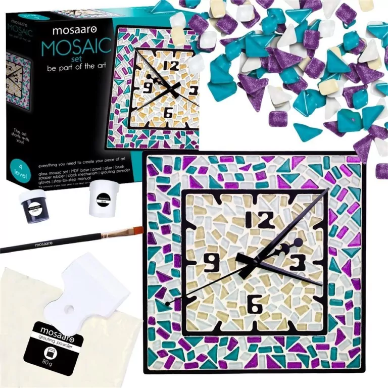 Zestaw kreatywny. Mozaika. Kwadratowy zegar - tantis.pl